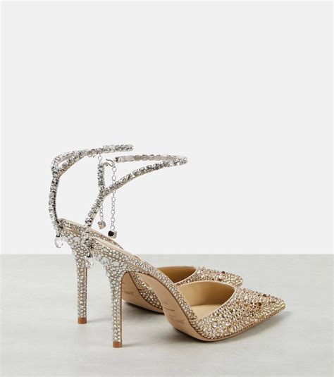 Jimmy Choo Saeda 100 Embellished Satin Pumps Jimmy Choo