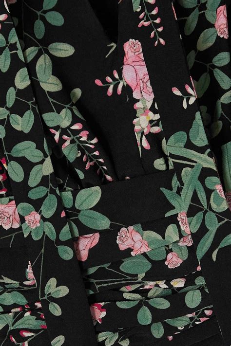 GIAMBATTISTA VALLI Pussy Bow Floral Print Silk Crepe De Chine Mini