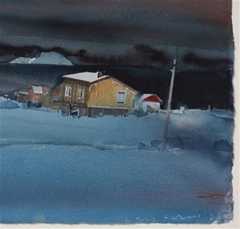 House By The Fjord Lofoten By Lars Lerin On Artnet