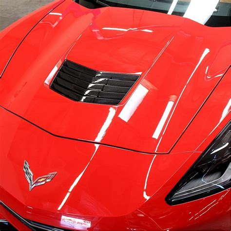 C7 Corvette Stingray Hood Vent Direct Fit Carbon Fiber Free Shipping