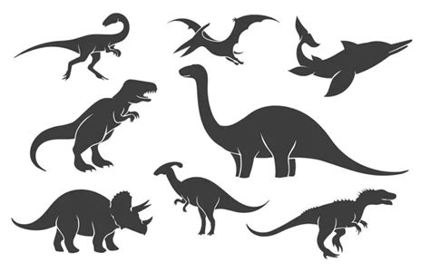 Dinosaurs Silhouette Collection Stock Vector Image By Vule