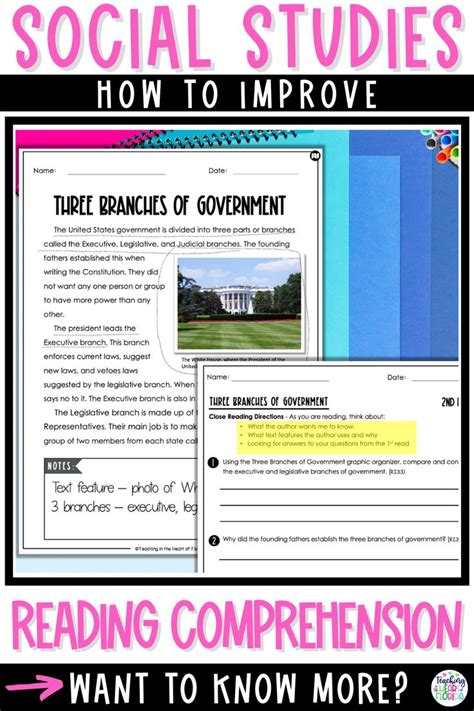 Three Branches Of Government Reading And Writing With Text That Reads