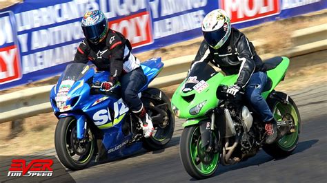 Suzuki Gsx R1000 𝙑𝙎 Old Kawasaki Ninja Zx10r 🏁 5 Carreras 🏍️🏍️🚦drag