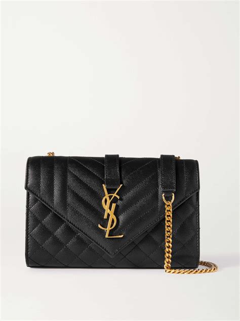 Saint Laurent Envelope Small Quilted Textured Leather Shoulder Bag Net A Porter