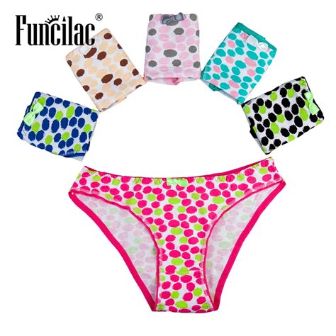 Funcilac Low Rise Briefs Polka Dots Print Lingerie Underwear Women