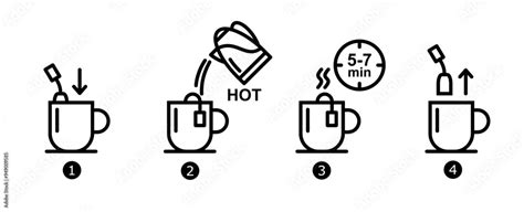 cup  tea step  step guideline solid black fill