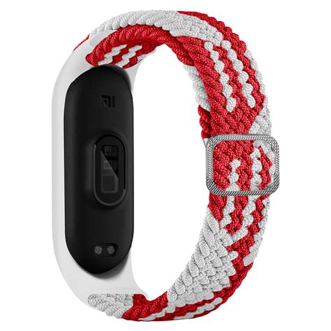 Pasek Opaska Z Klamr Do Xiaomi Mi Band Czerwono Bia Y