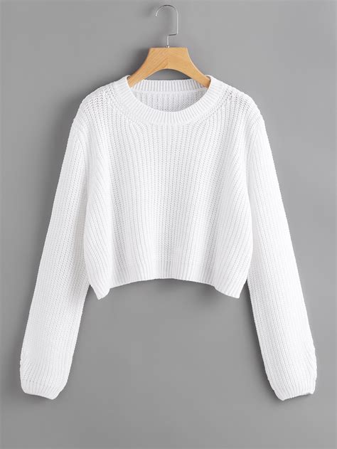 Loose Fit Crop Jumper Shein Uk