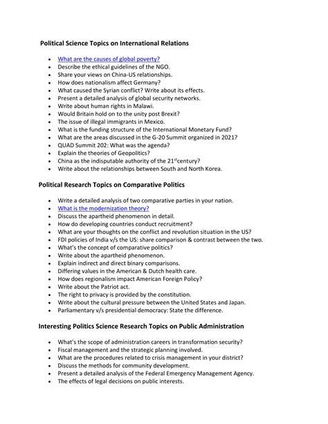 Ppt 100 Outstanding Political Science Research Topics In 2022