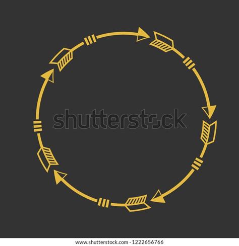 Gold Over Black Circle Arrow Frame Stock Vector Royalty Free