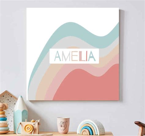 Quadro Decorativo Infantil Ondas De Arco Ris Boho Tenstickers