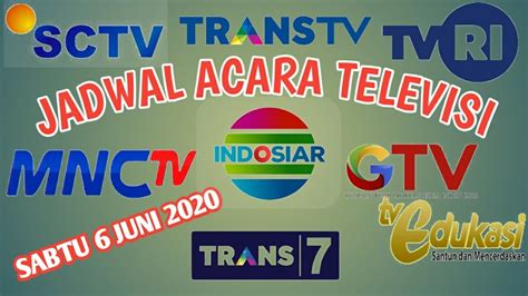 Jadwal Acara Televisi Nasional Hari Ini Sabtu 6 Juni 2020 Tvri Tv