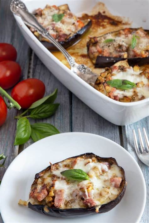 Italian Stuffed Eggplant Boats Recipe An Italian In My Kitchen