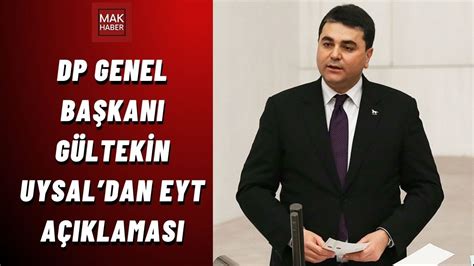 DP Genel Başkanı Gültekin Uysaldan EYT açıklaması YouTube