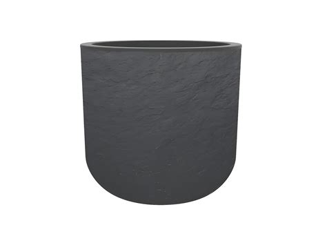 Pot De Fleurs Rond En Plastique Eda Volcania Up Anthracite Cm