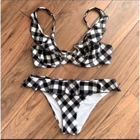 Freya Swim Freya Black And White Check Bikini Set Poshmark