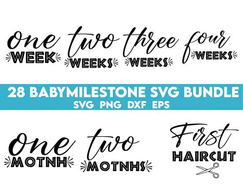 Baby Milestone Svg Bundle Milestone Svg Monthly Milestone Baby Svg