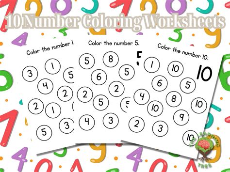 Color And Find The Number Worksheet Educational Digital Printable Etsy