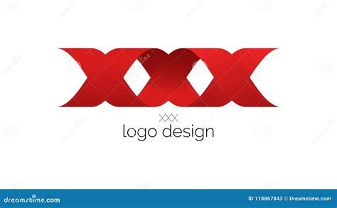 Xxx Kisses Red 3d Logo Design With 2 Ribbons Stock Vector Illustration Of Homes Logotype