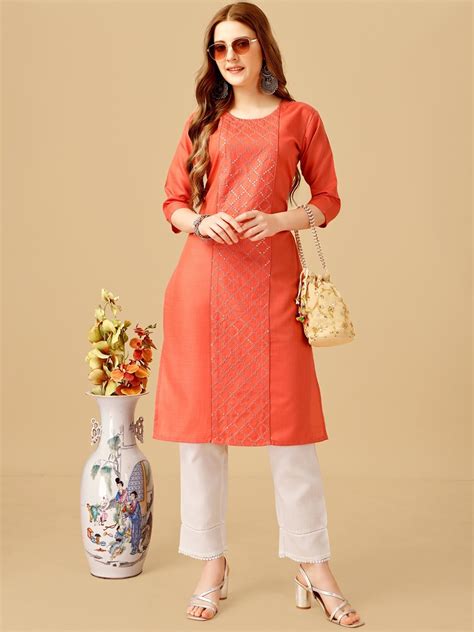 Buy Anouk Ethnic Motifs Embroidered Regular Sequinned Kurta With