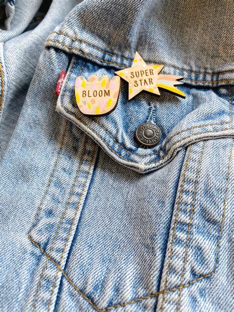 Superstar Pin Badge Handpainted Wooden Pin Badge Etsy UK