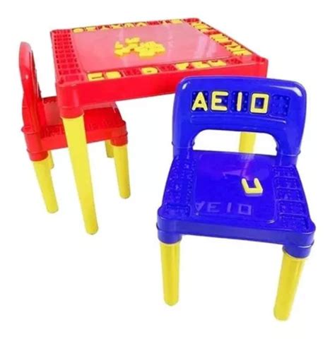 Mesa Infantil Pl Stico Mesinha Educativa Did Tica Cadeiras Cor