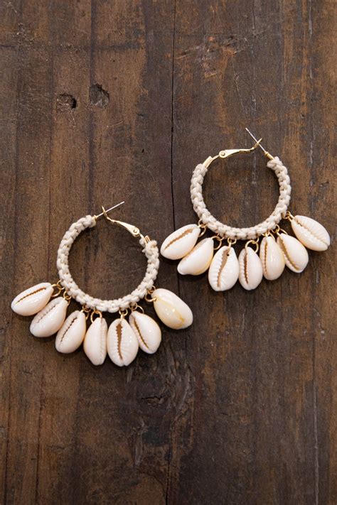 Cream Shell Hoop Earrings · Filly Flair