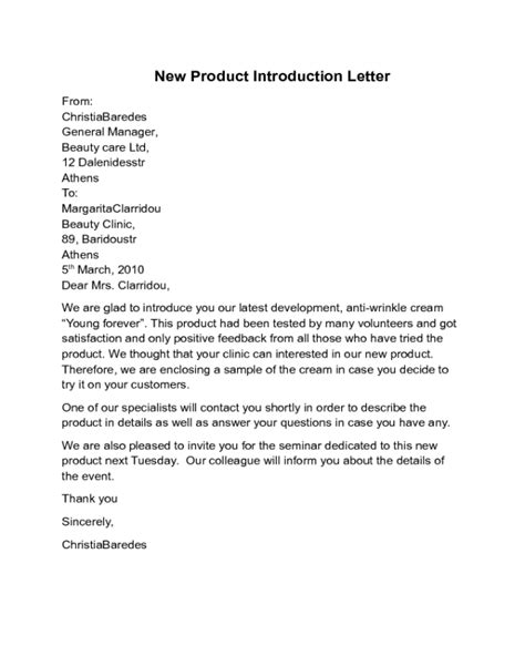 Product Introduction Letter Sample For Your Needs Letter Template