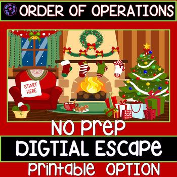 Christmas Order Of Operations Digital Escape Room By My Mrs Gute