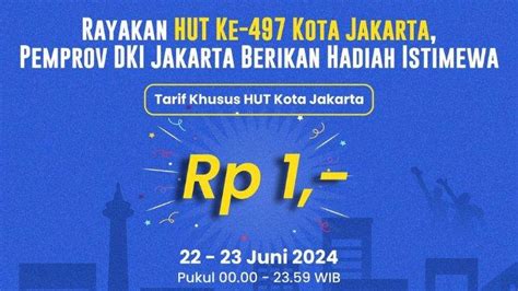 Promo Spesial Hut Jakarta Tarif Mrt Lrt Transjakarta Cuma Bayar Rp