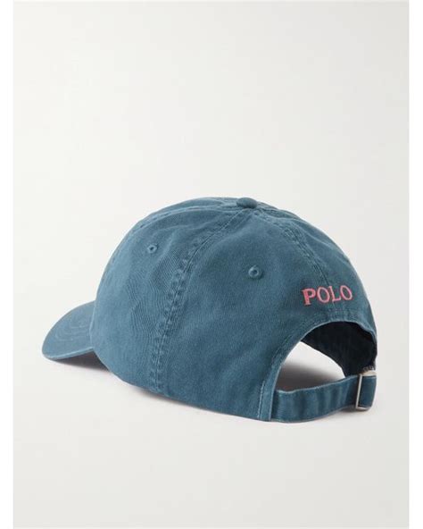 Polo Ralph Lauren Logo Embroidered Cotton Twill Baseball Cap In Blue