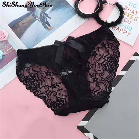 Buy 204 Sexy Lace Panties Women Black Sexy Lace Briefs Women Panties Cotton