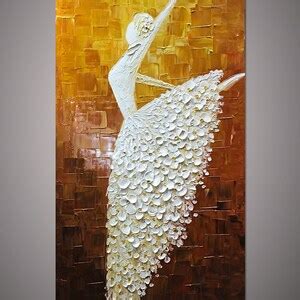 Original Large Wall Art Hand Painted Ballerina Painting 3D - Etsy