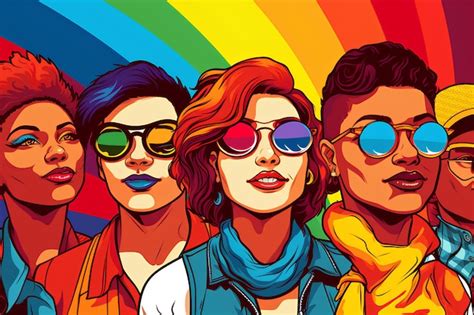 Premium Photo A Vibrant Pop Art Illustration Featuring A Diverse Group