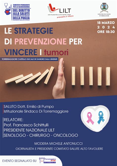 Strategie Di Prevenzione Per Vincere I Tumori Convegno Con Il Prof