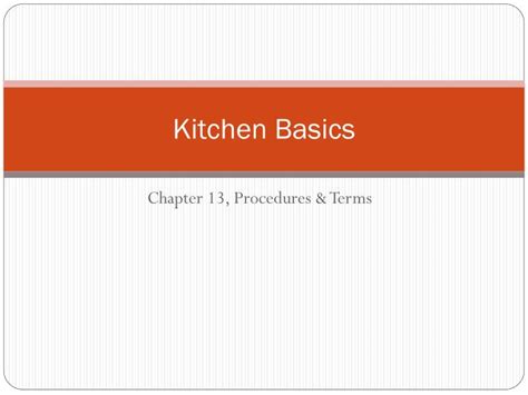 Ppt Kitchen Basics Powerpoint Presentation Free Download Id2720801