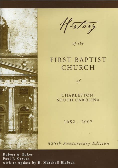 History of the First Baptist Church of Charleston South Carolina ...