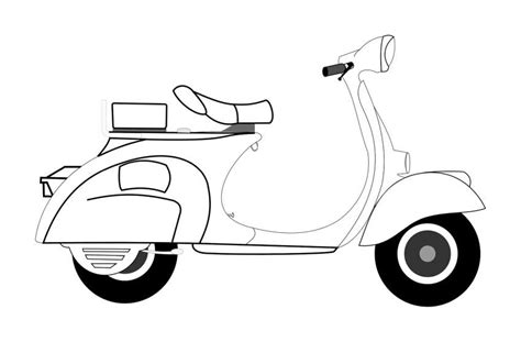 Dibujo de Moto scooter vespa para colorear Dibujos para Colorear Fácil