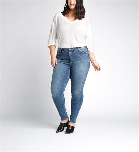 Buy High Note High Rise Skinny Leg Jeans Plus Size For Usd 8900 Silver Jeans Us New