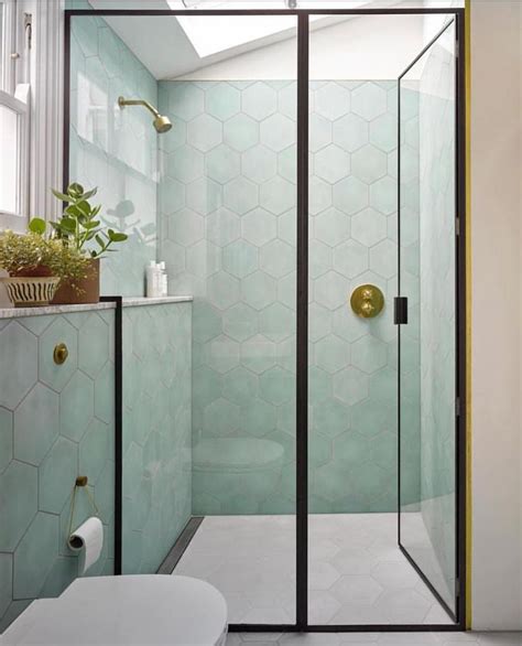 Mint Green Hex Tile Bathroom Trends Bathroom Flooring Trends