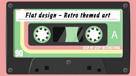 How To Create A Flat Design Cassette Tape Step By Step Illustrator Tutorial 2019 Youtube