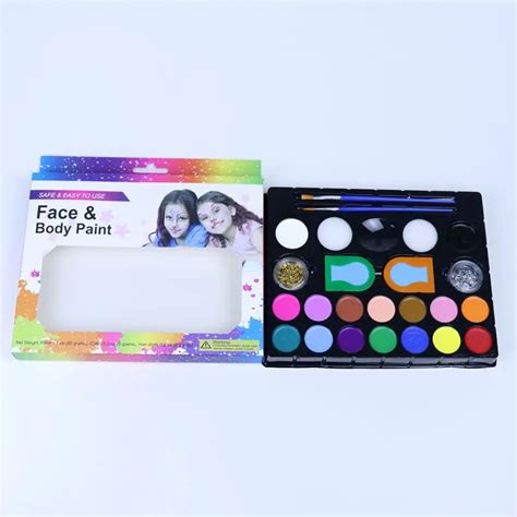 16 Colors Face Body Paint Kit With Glitters Stencils Face Painting Set