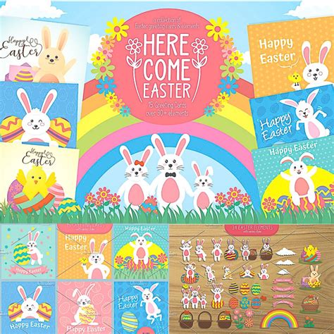 Easter Greeting Cards Elements | Free download