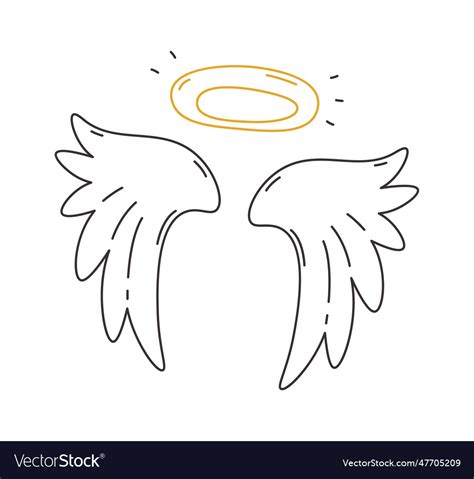 Angel wings with halo Royalty Free Vector Image