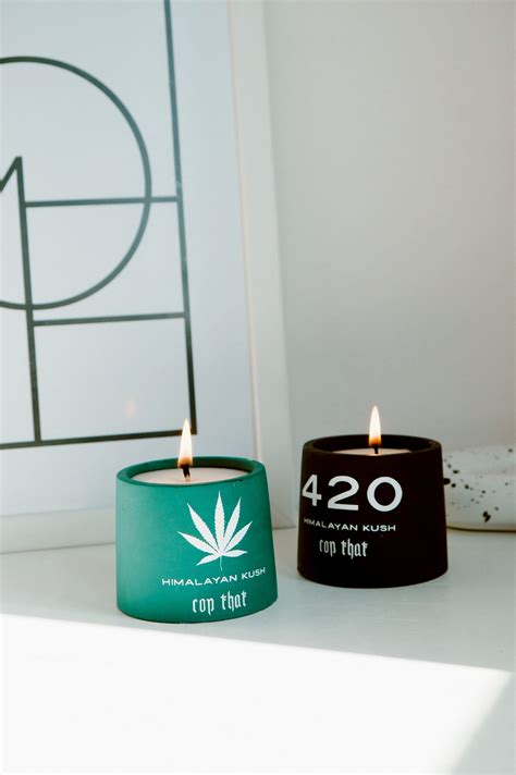 420 Mens Candle Blaze Himalayan Kush Green Handmade Candle Etsy