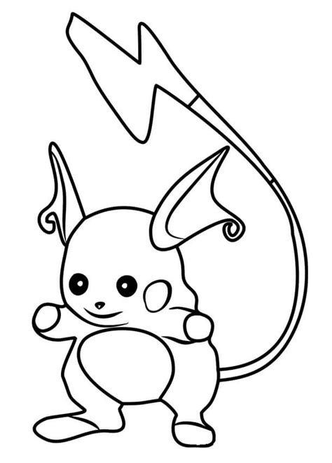 Raichu Coloring Pages - Free Printable Coloring Pages for Kids