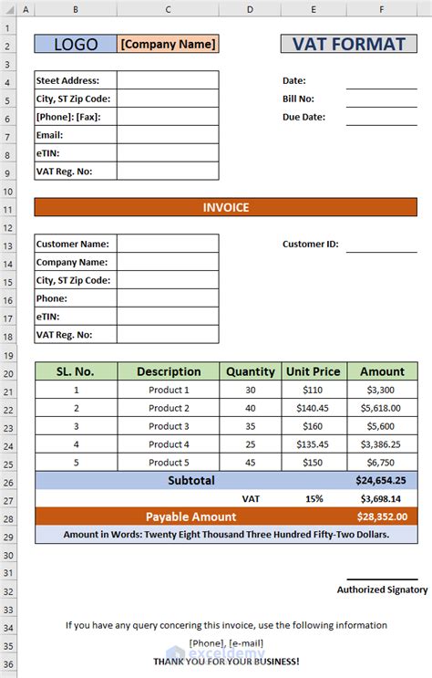 Ultimate Guide To Vat Tax Invoice Format In Excel For Error Free Invoicing Invoice