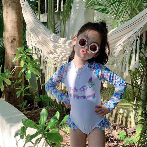 Bộ bơi liền thân dài tay bộ bikini cho bé gái họa tiết D đủ sz cho bé kg Shopee Việt Nam