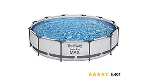 Bestway Steel Pro MAX 12 Foot X 30 Inch Round Metal Frame Above Ground