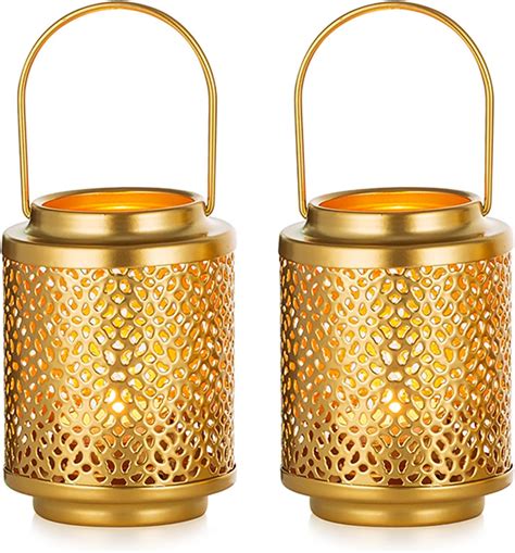 Nuptio Tea Light Lantern Centerpiece 2 Set Of 105cm Gold Decorative